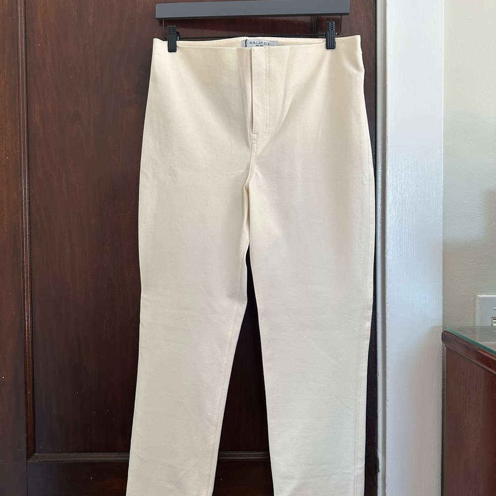 MM Lafleur Cream Straight Leg Pants
